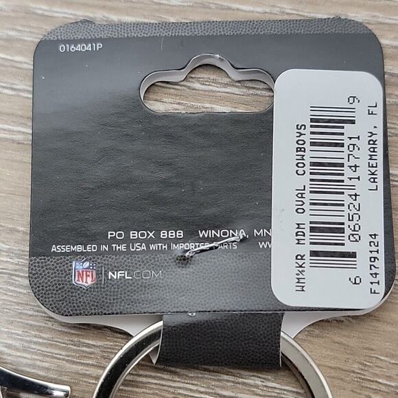 DALLAS COWBOYS BLUE STAR Metal Oval Keychain NEW - Picture 3 of 4